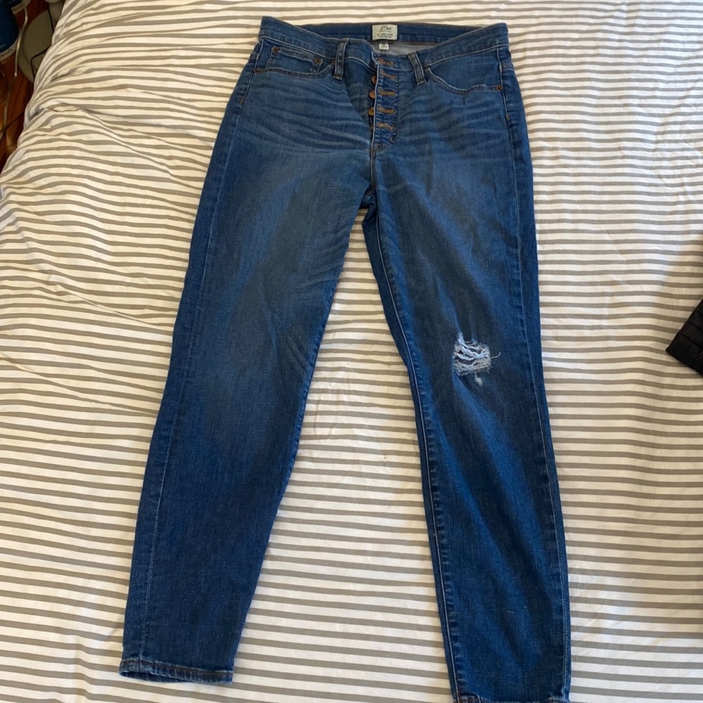 JCREW 10” high-rise toothpick straight leg Jeans size 30